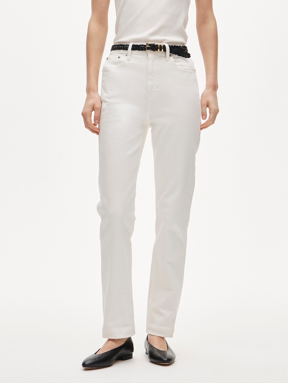 NWT J. Crew Nipped Straight Jean in semi stretch Size 28 White Denim